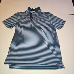 Greyson Polo Shirt Mens XL Blue Striped Golf Performance Short Sleeve